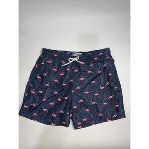 Trunks Surf & Swim Shorts Mens Large, Pockets, blue Flamingo/liner Quick Dry